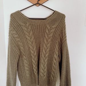 Green chunky knit Pacsun sweater LA hearts